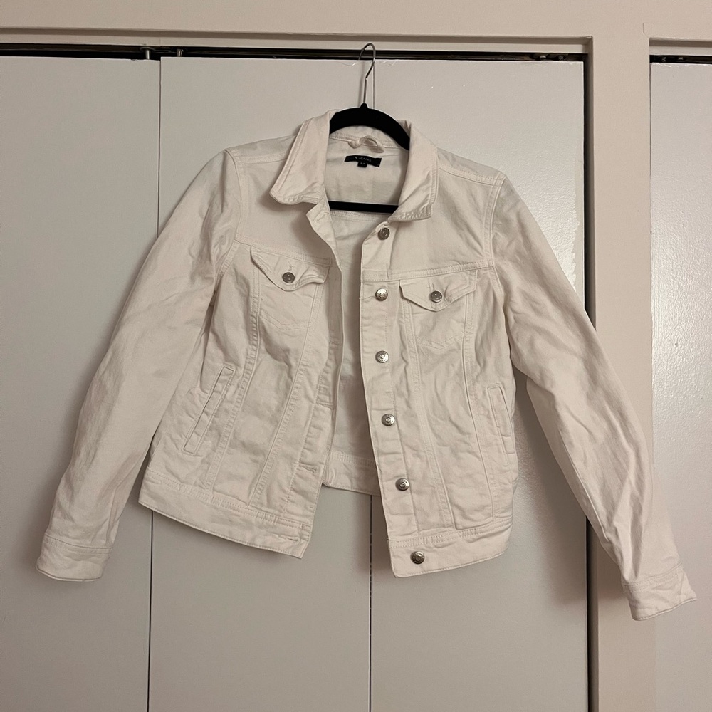 R Jeans White Stretch Denim Jacket